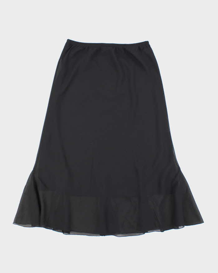 Vintage 90s Flowy Black Skirt - S