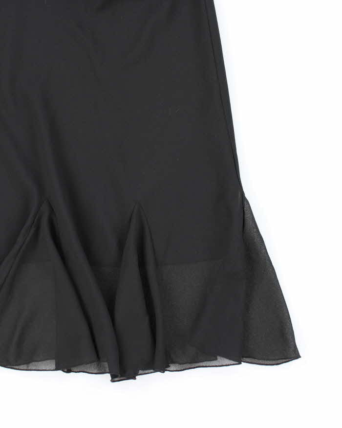 Vintage 90s Flowy Black Skirt - S