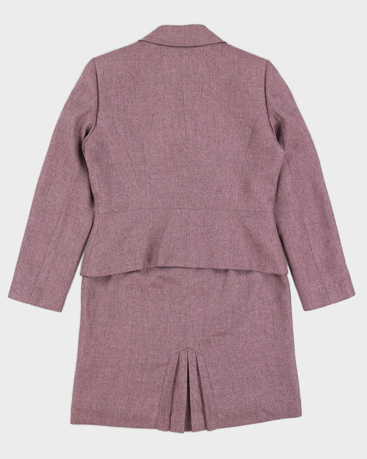 Vintage 90s Tahari Purple Double Breasted Skirt Suit - M