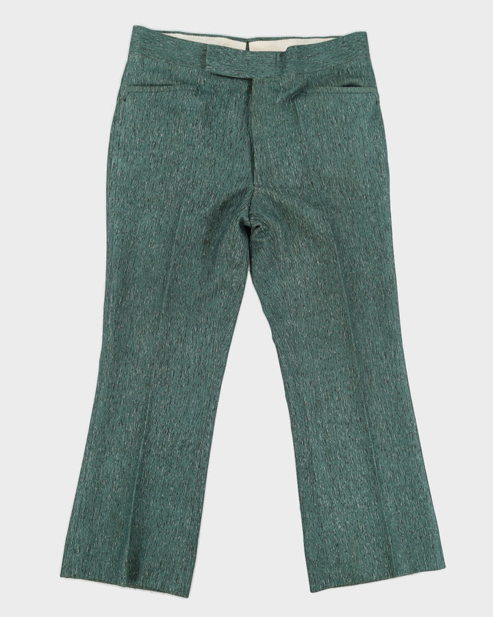Vintage 70s Royal Crown Green Two Piece Suit - W34 L32