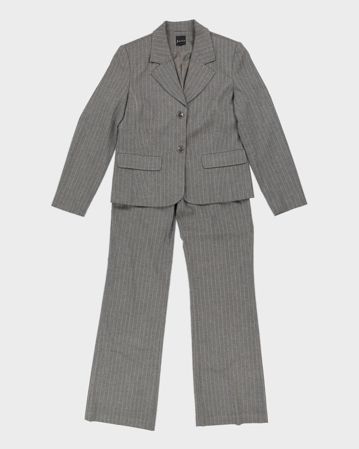 Vintage 90s Jones Grey Pinstripe Two Piece Suit - S