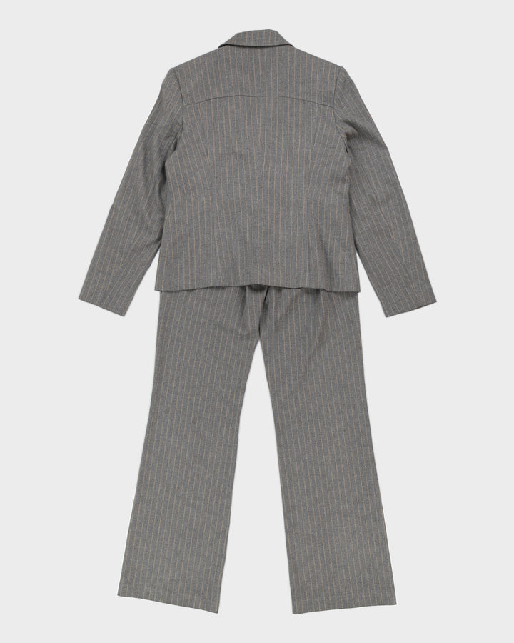 Vintage 90s Jones Grey Pinstripe Two Piece Suit - S