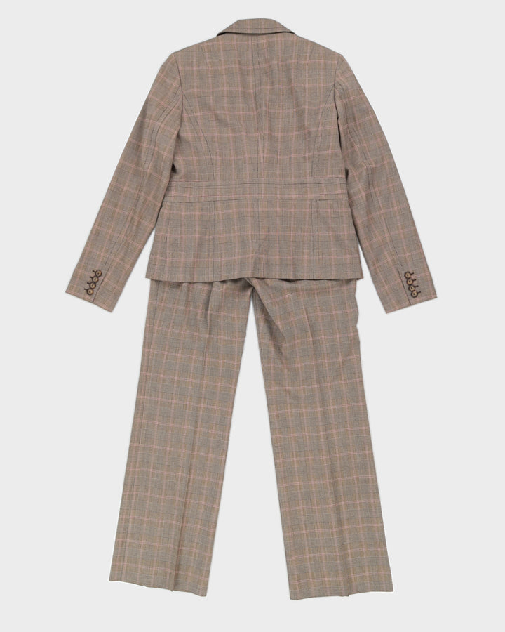 Y2K 00s Yzza Brown Plaid Two Piece Suit - M