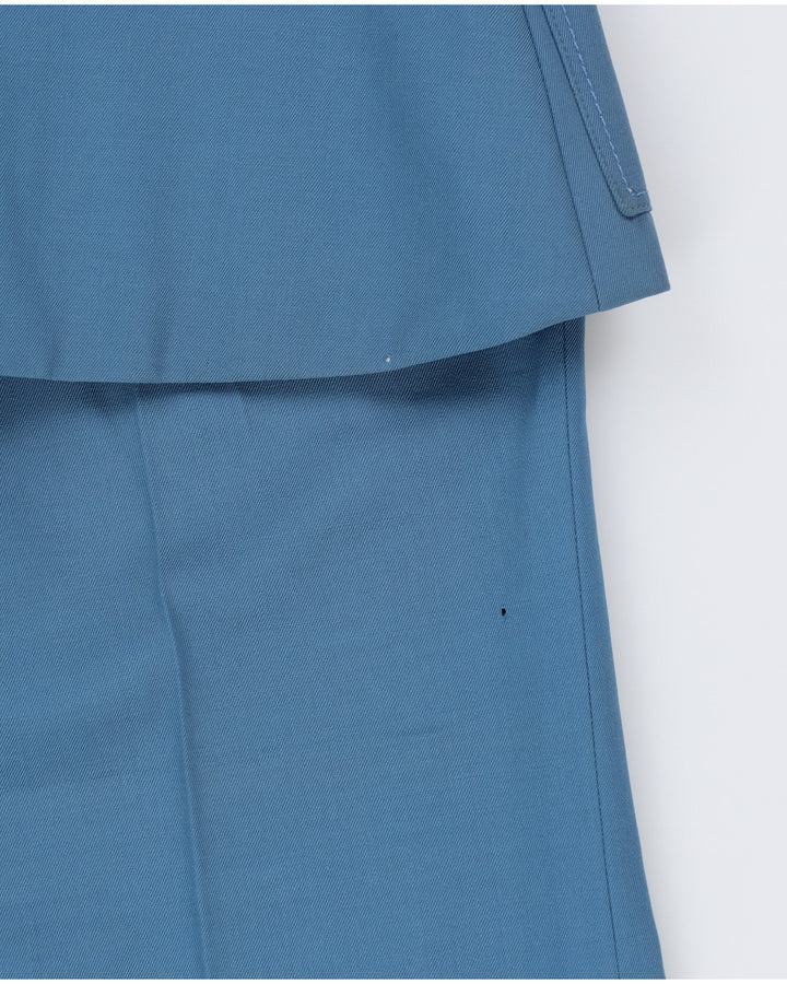 Vintage 70s Moda Women's Blue Fitted Two Piece Suit - S