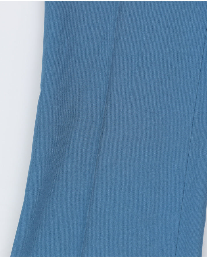Vintage 70s Moda Women's Blue Fitted Two Piece Suit - S