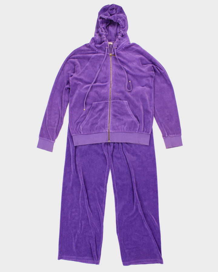 Y2K 00s Juicy Couture Purple Velour Tracksuit - M/L