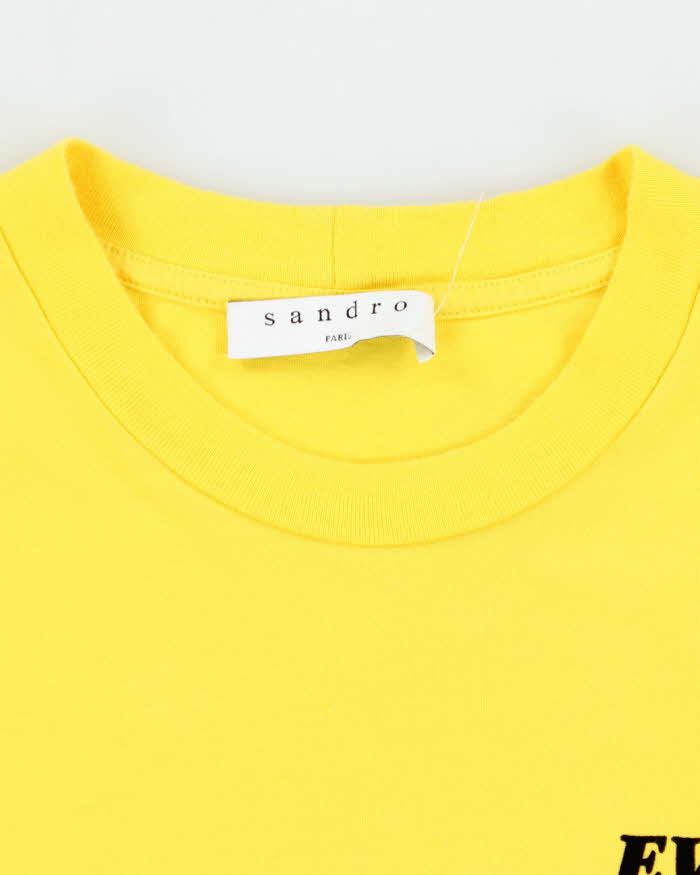 Vintage Sandro Paris Evil Printed Pocket T-Shirt - XS
