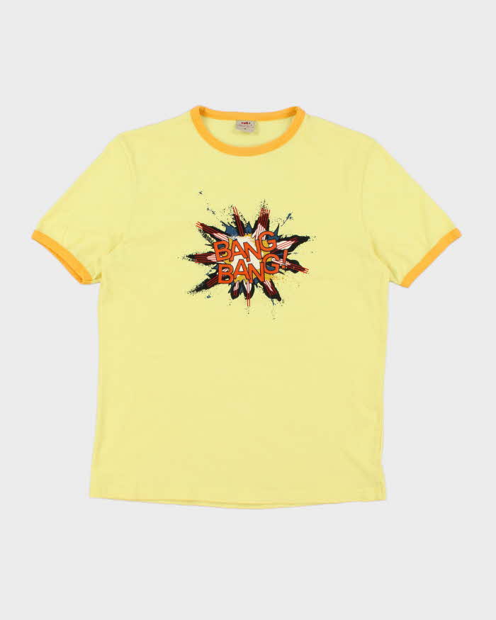 Vintage Y2K Celio Bang Bang Graphic Ringer Baby Fit T-Shirt - M