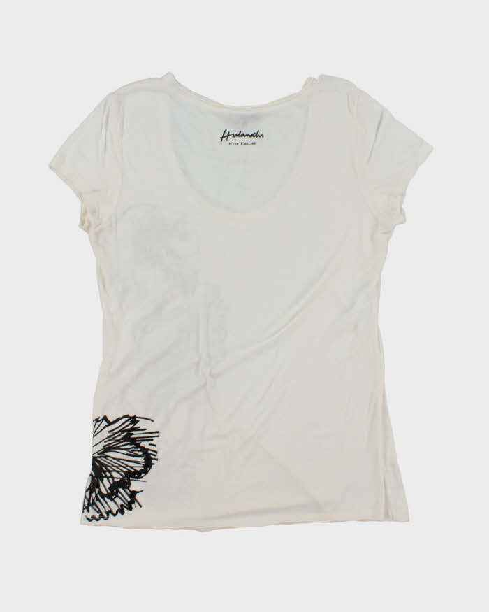 Vintage Y2K Bebe Deep V-Neck Graphic T-Shirt - L