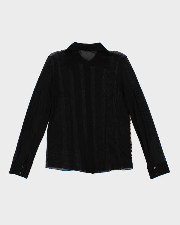 Y2k 00s Mesh Animal Print Shirt - M