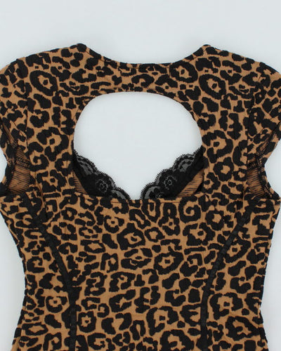 Y2k 00s Guess Leopard Print Top - M