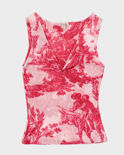 Y2k 00s Sweet Pea Mesh Top - L
