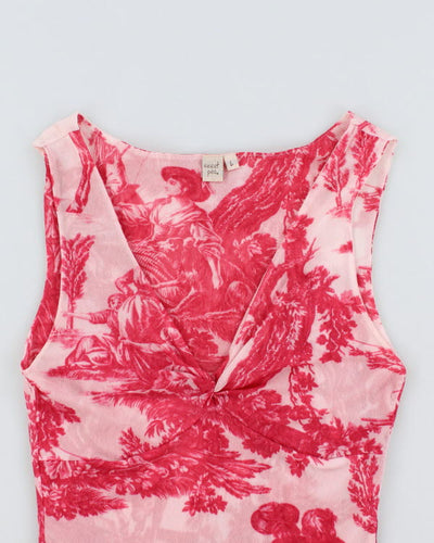 Y2k 00s Sweet Pea Mesh Top - L