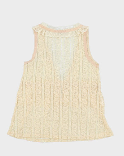 Y2k 00s Kam & Fashion Lace Top - M