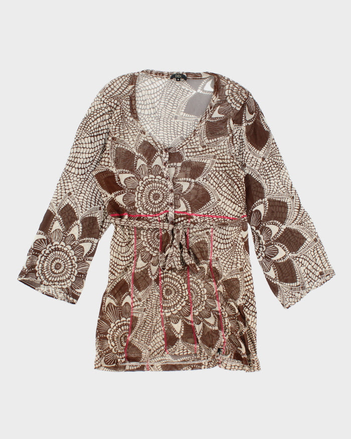 Y2k 00s Didl Mesh Button-up Top - M