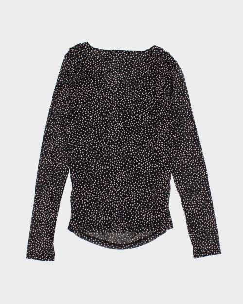 Y2k 00s Mexx Polka Dot Mesh Top - S