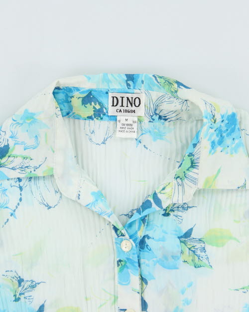 Vintage 90s Dino Floral Blouse - M