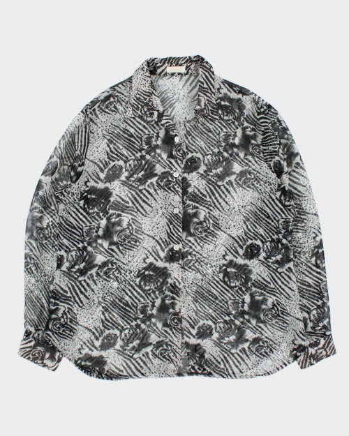 Y2k 00s Caviar Mesh Blouse - L