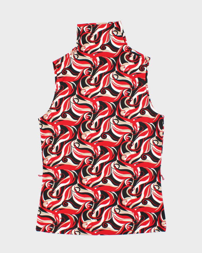 Vintage 90s Mixit Swirl Pattern High Neck Top - S