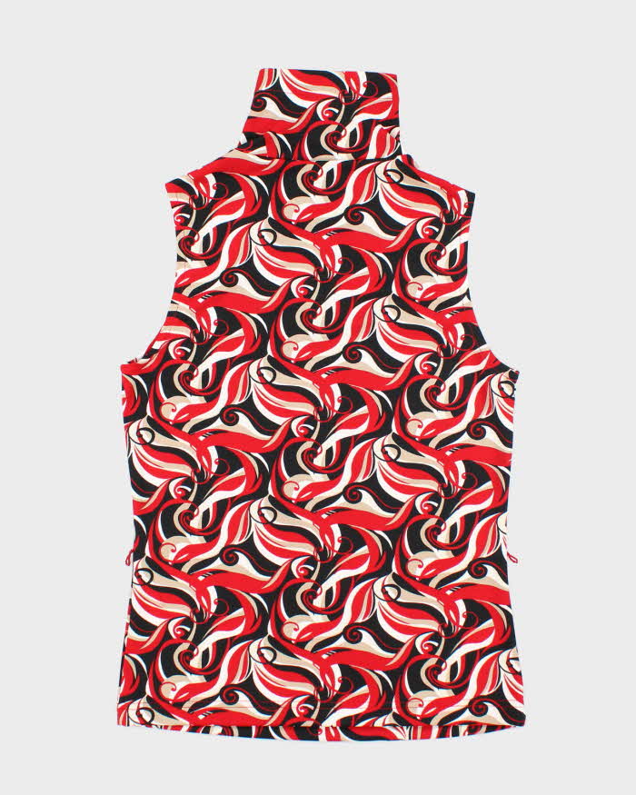 Vintage 90s Mixit Swirl Pattern High Neck Top - S