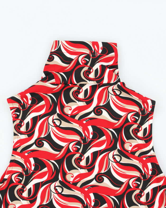 Vintage 90s Mixit Swirl Pattern High Neck Top - S