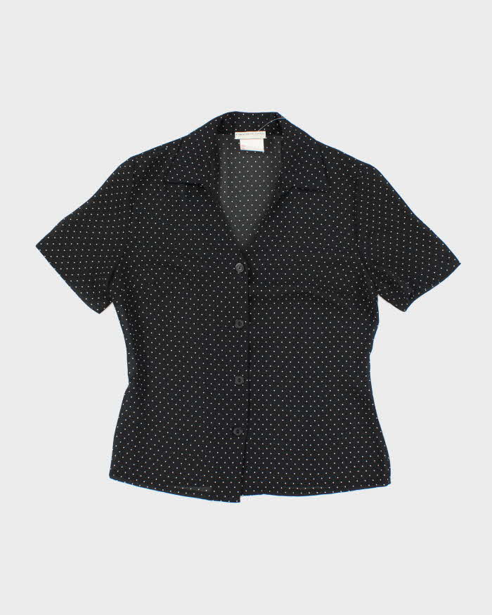 Vintage 90s Laura Polka Dot Mesh Blouse - M
