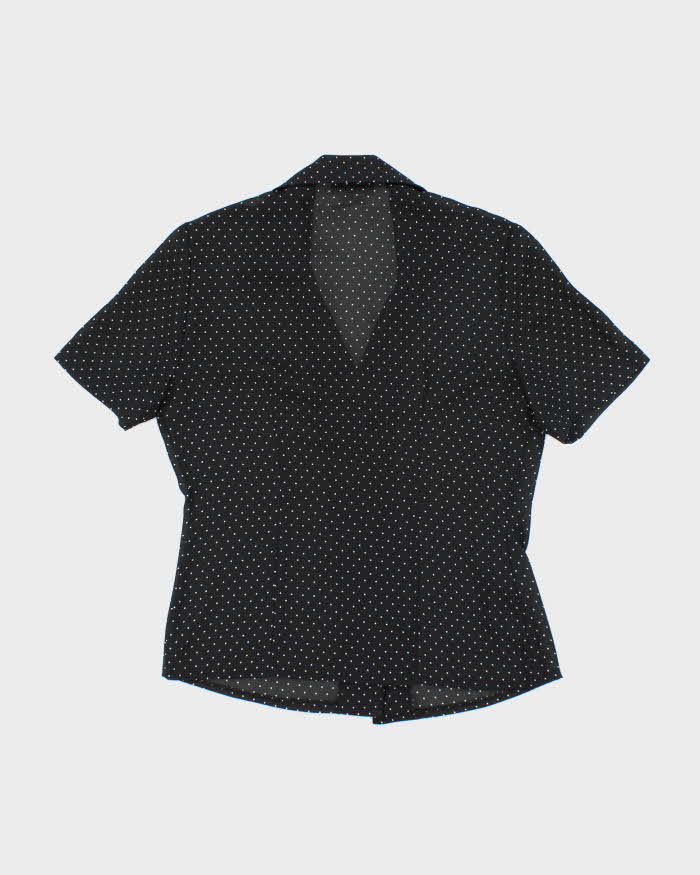 Vintage 90s Laura Polka Dot Mesh Blouse - M