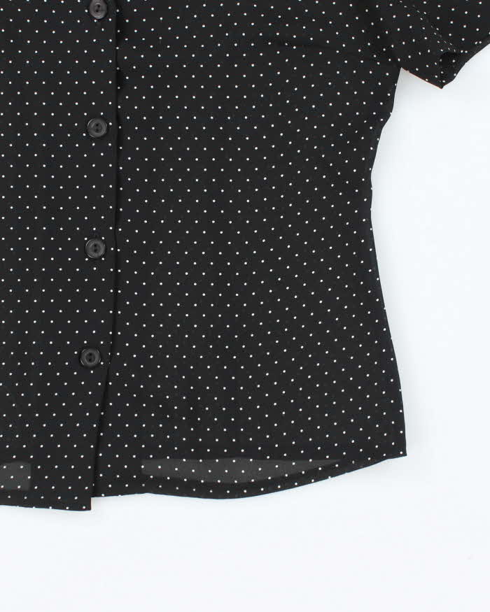 Vintage 90s Laura Polka Dot Mesh Blouse - M
