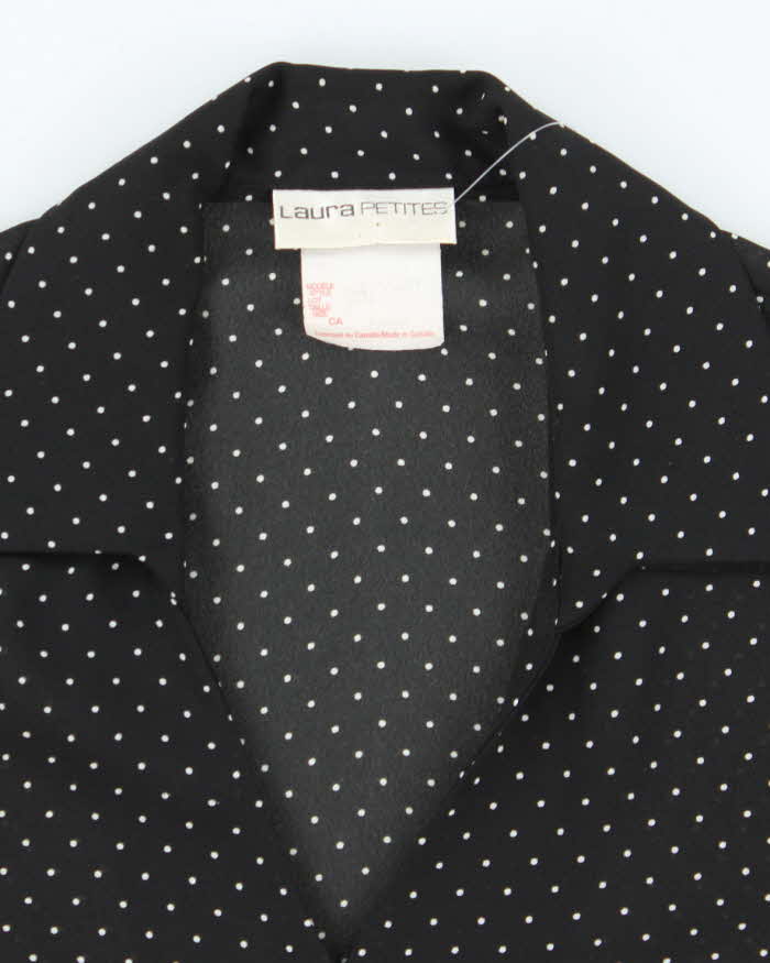Vintage 90s Laura Polka Dot Mesh Blouse - M