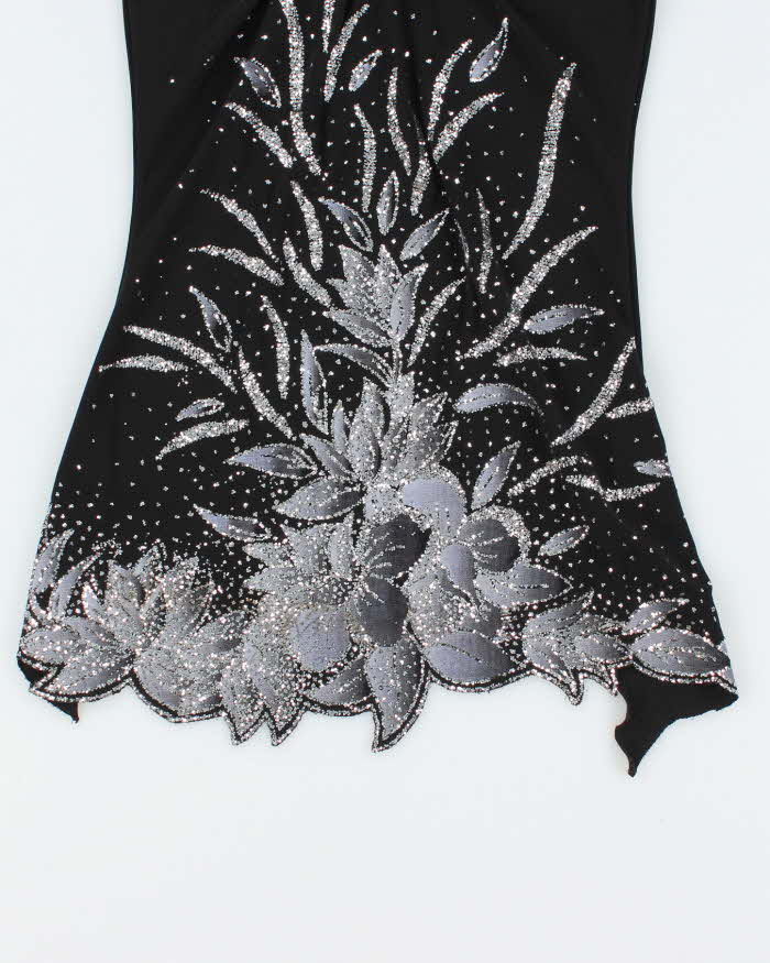 Vintage Y2k 00s FD Beaded Glitter Halterneck Top - XS