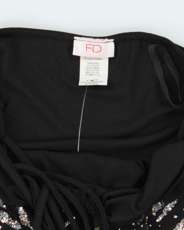 Vintage Y2k 00s FD Beaded Glitter Halterneck Top - XS