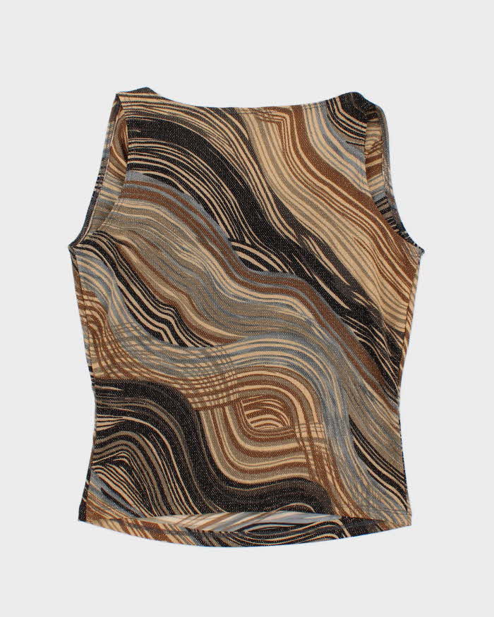 Vintage 90s Bellessa Sparkly Cowl Neck Top - L