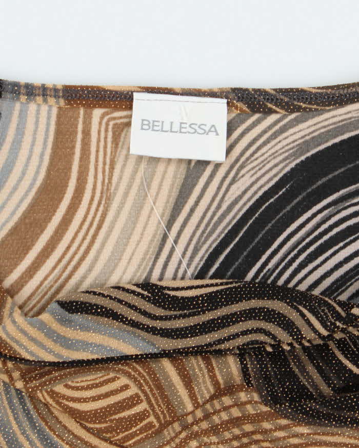 Vintage 90s Bellessa Sparkly Cowl Neck Top - L