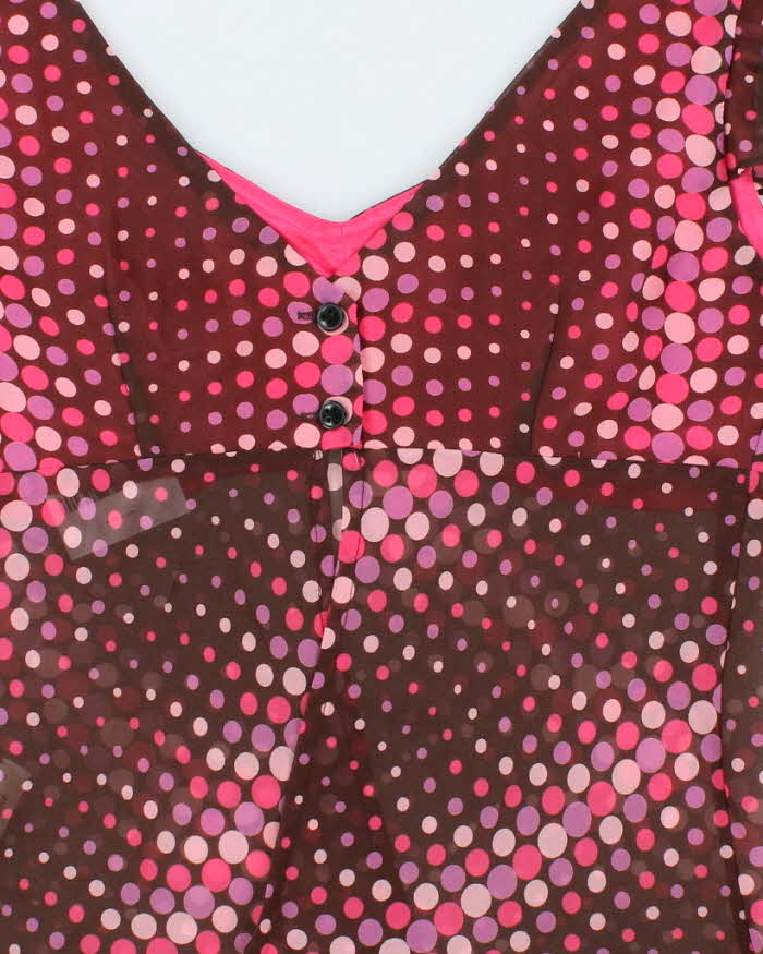 Vintage Y2k 00s Ensel Spotty Open Back Top - S