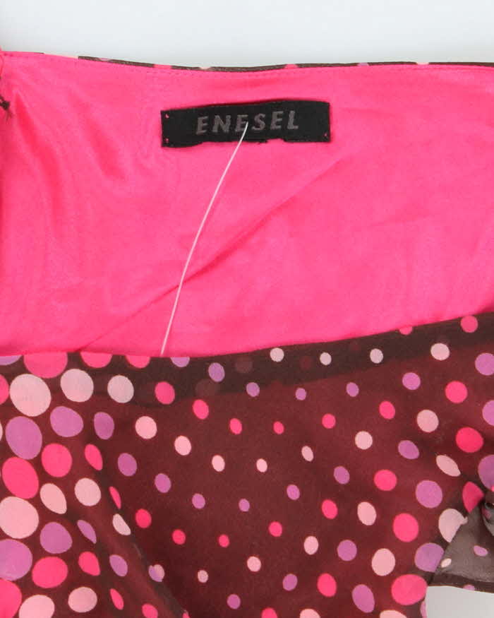 Vintage Y2k 00s Ensel Spotty Open Back Top - S