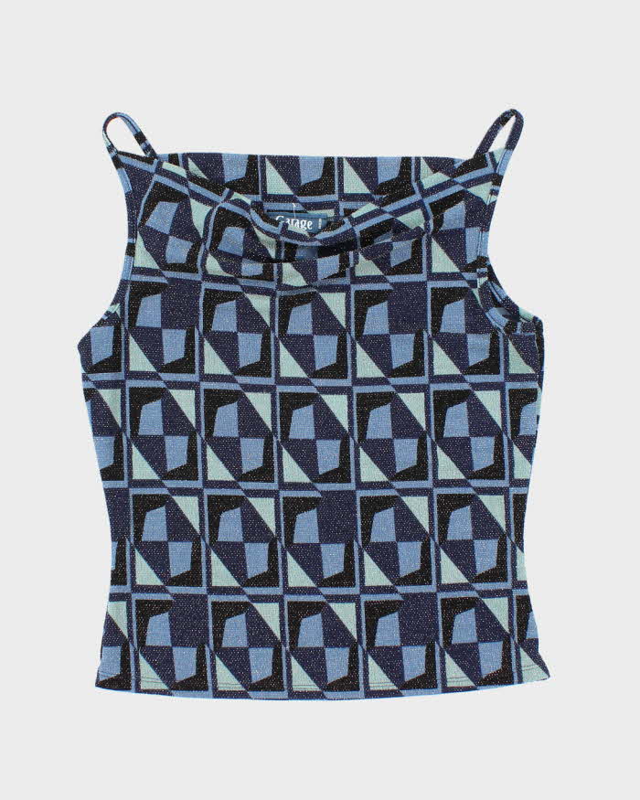 Vintage 90s Garage Sparkly Cowl Neck Top - M