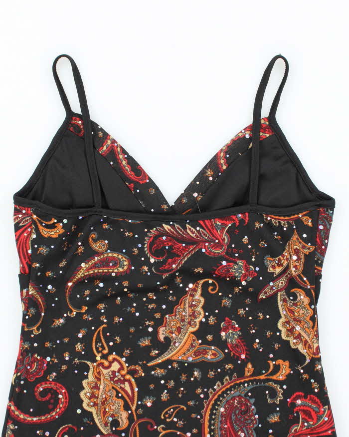 Vintage Y2k 00s Digit@l Paisley Pattern Cami - S