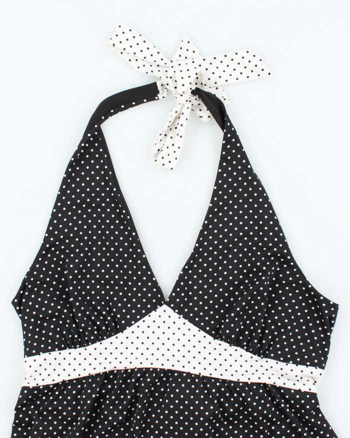 Vintage Y2k 00s Warehouse One Polka Dot Halter Neck Top - L