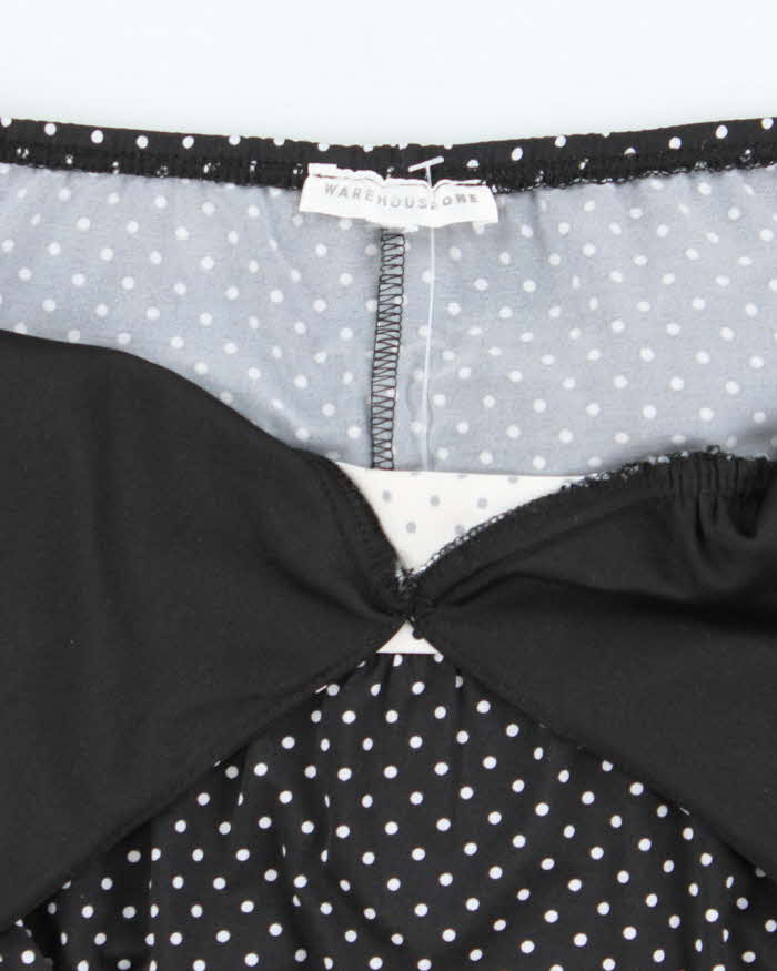 Vintage Y2k 00s Warehouse One Polka Dot Halter Neck Top - L