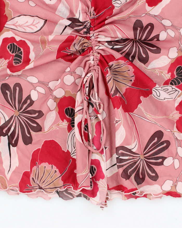 Vintage Y2k 00s Clientele Mesh Ruched Top - M