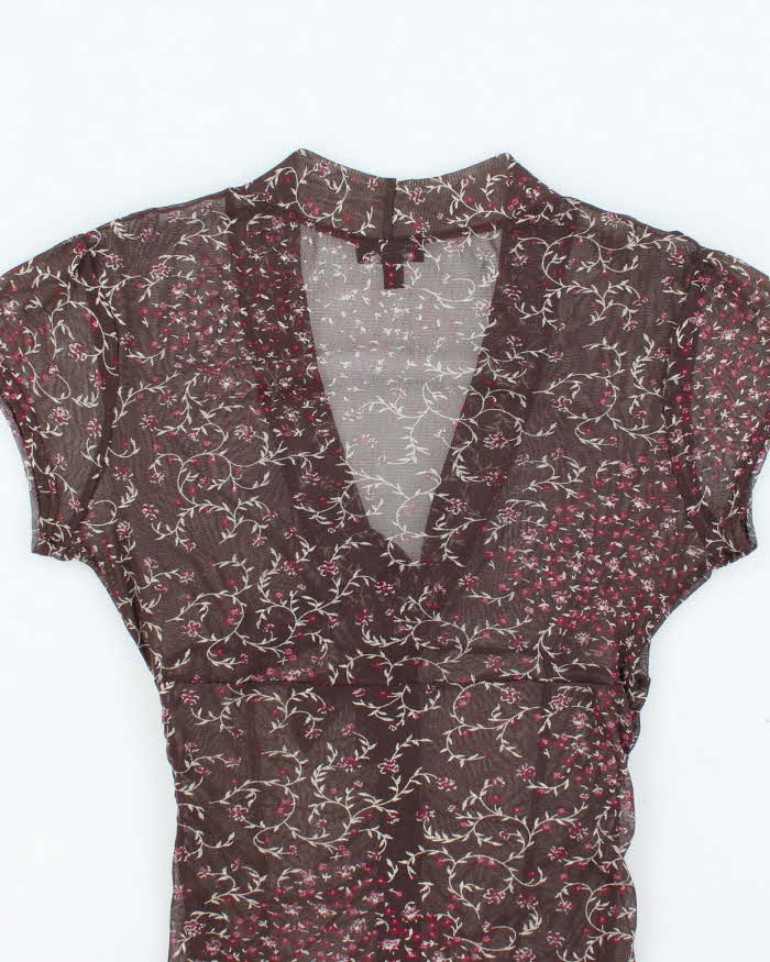 Vintage Y2k 00s Le Chateau Mesh Clasp Blouse - M