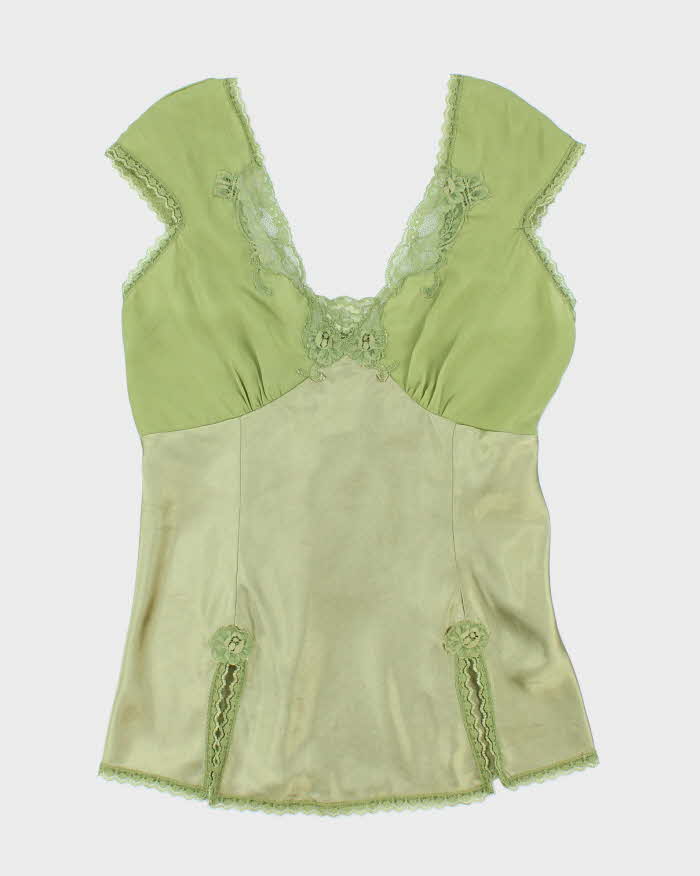 Vintage Y2k 00s Le Chateau Satin Blouse - M