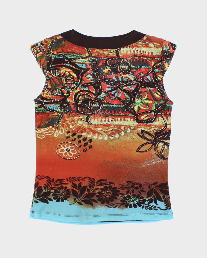 Vintage Y2k 00s Oui Beaded Double Mesh Blouse - M