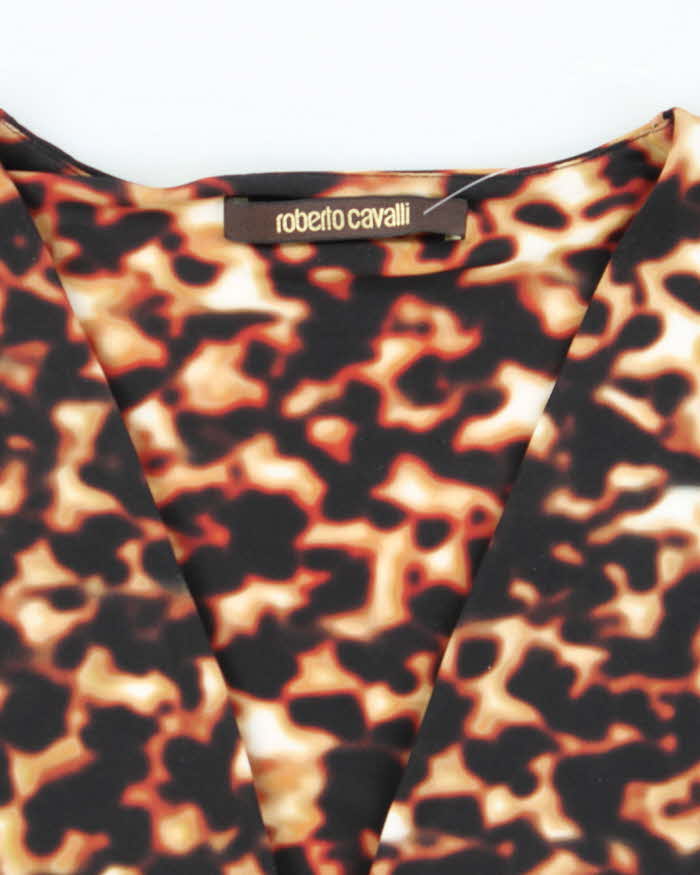 Vintage Y2k 00s Roberto Cavalli Leopard Print Top - M