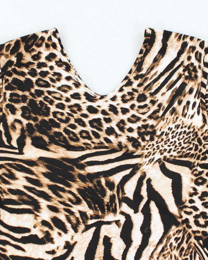 Vintage Y2k 00s Suzy O Ring Leopard Print Top - L