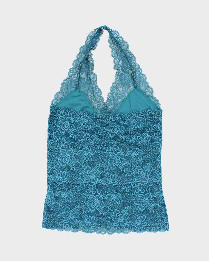 Vintage Y2k 00s Lace Halter Neck Top -S
