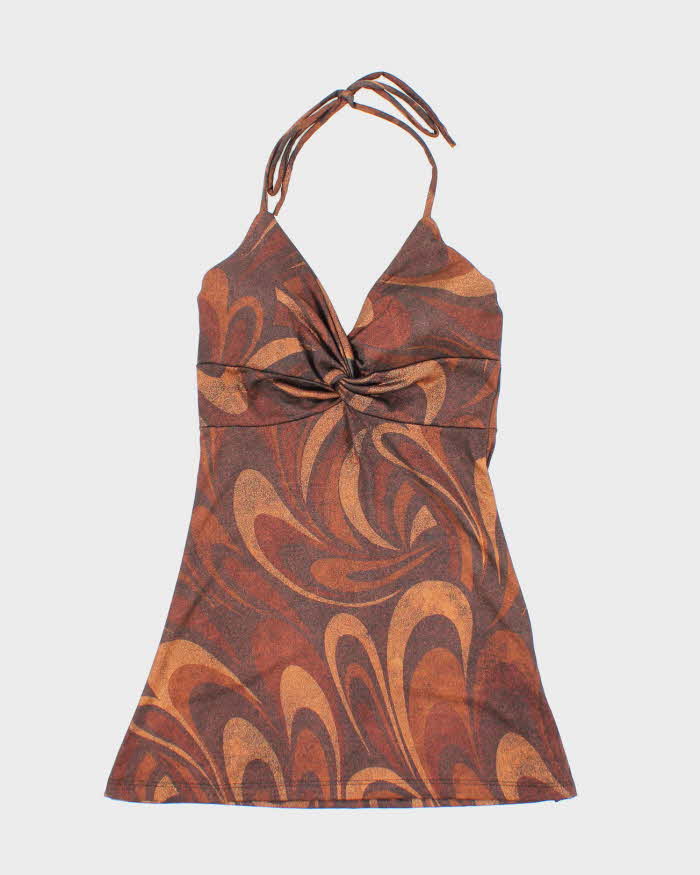 Vintage Y2k 00s Suzy Shimmery Halter Neck Top - XS