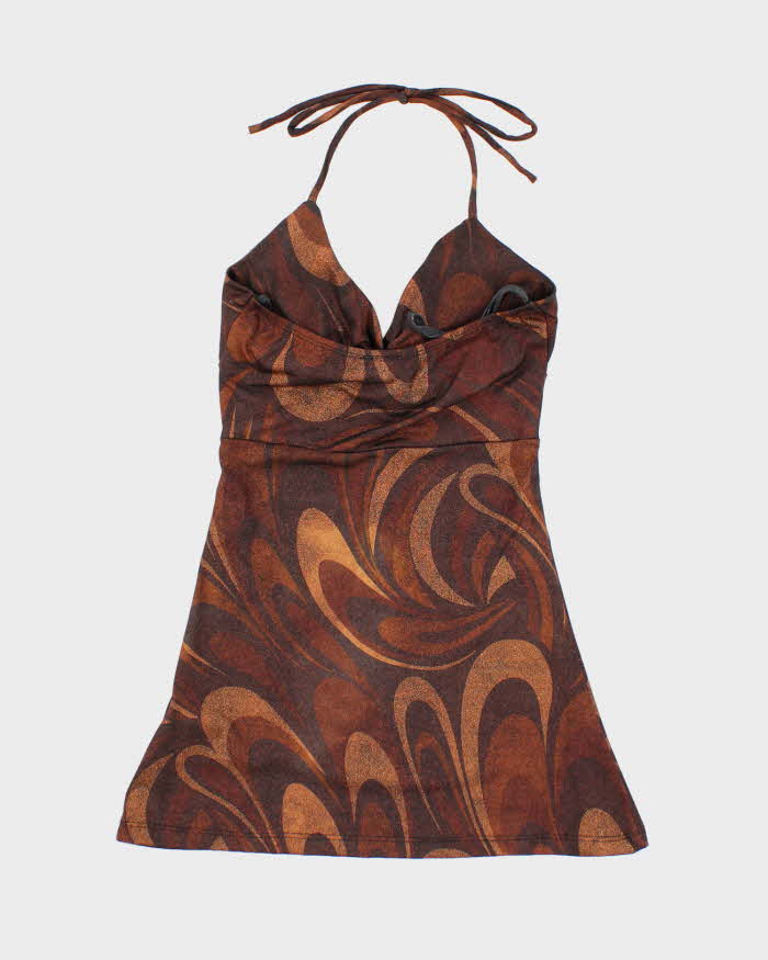 Vintage Y2k 00s Suzy Shimmery Halter Neck Top - XS