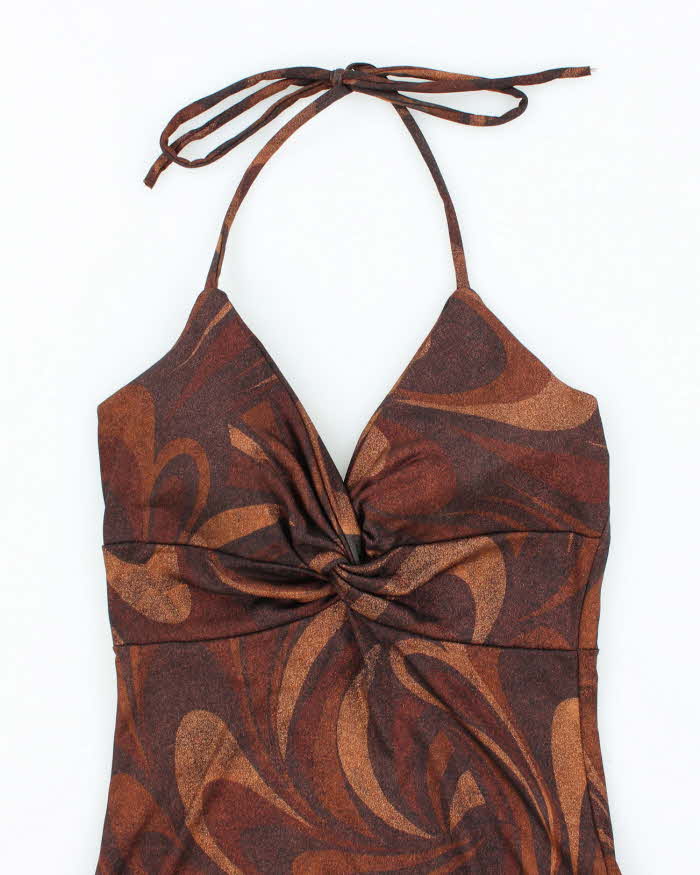 Vintage Y2k 00s Suzy Shimmery Halter Neck Top - XS