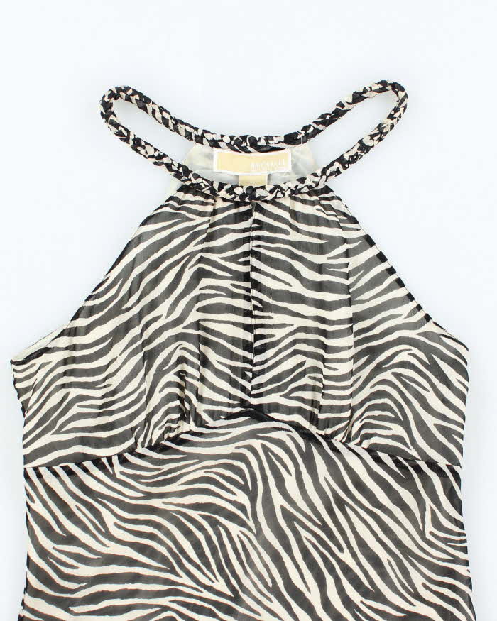 Vintage Y2k 00s Michael Kors Zebra Print Top - S